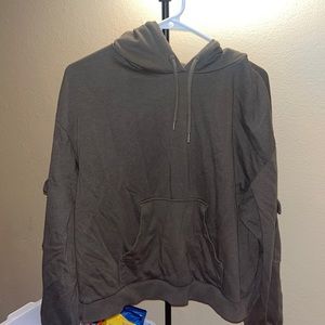 h&m olive green semi cropped sweater used